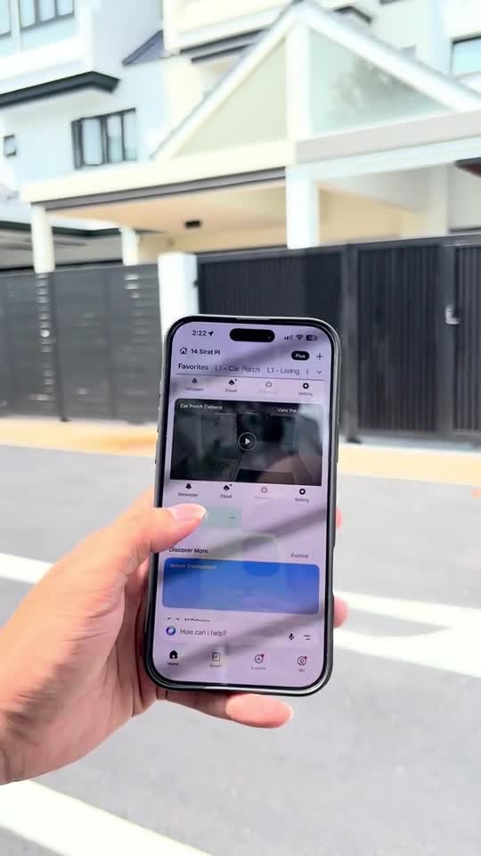 A phone controlling the driveway entrance